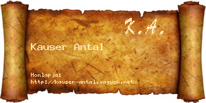 Kauser Antal névjegykártya